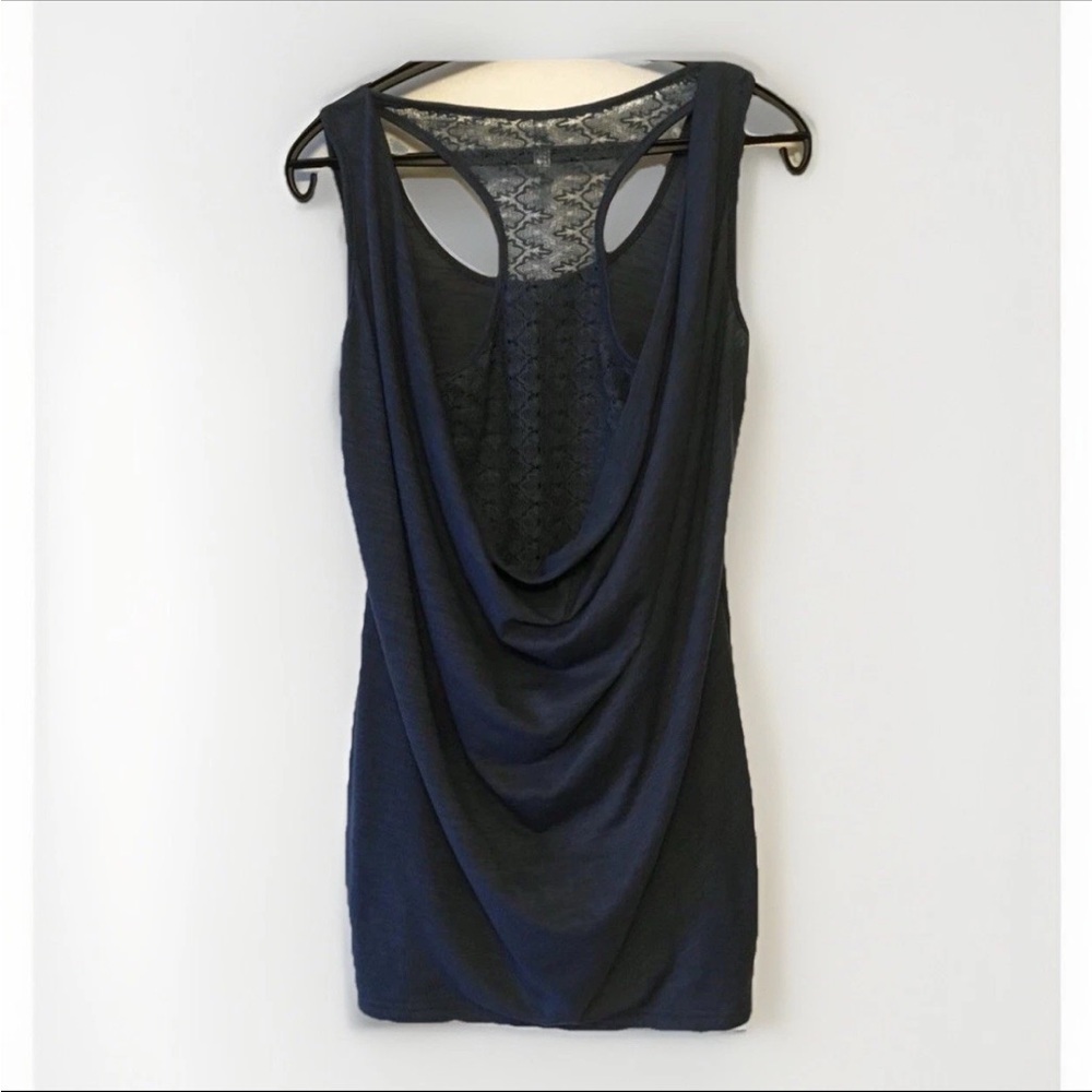 Monoreno Boho Mini Dress Lace Crochet Racerback Draped Detail Size Small